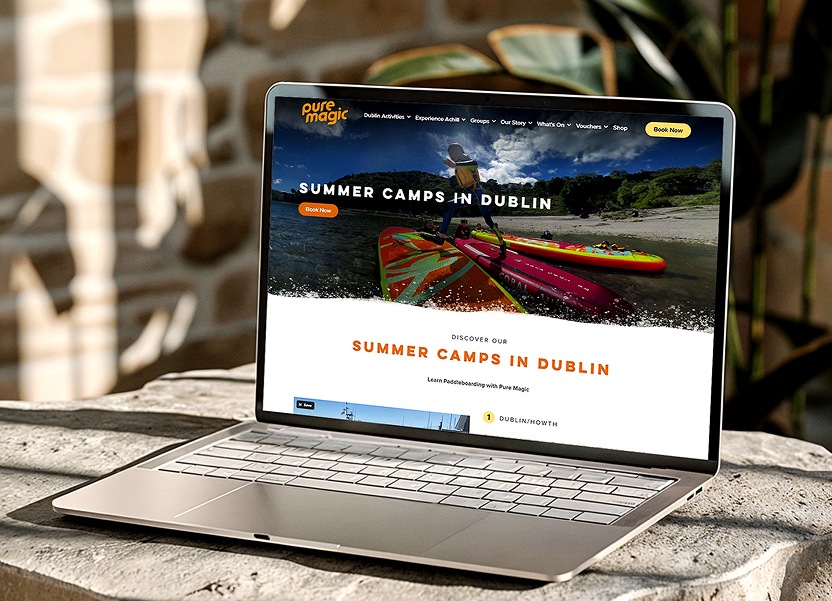 laptop on pure magic website